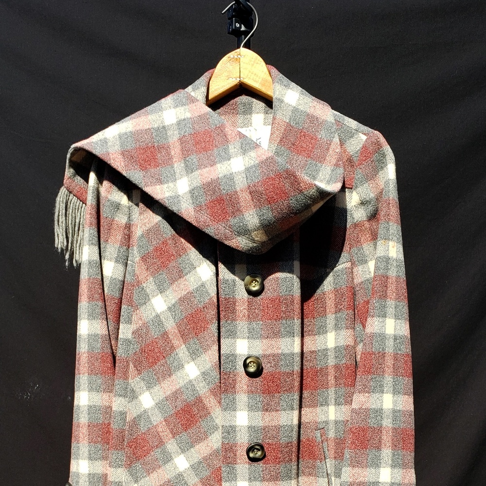 Vintage Plaid Wool Jacket - Made in NC - S/M